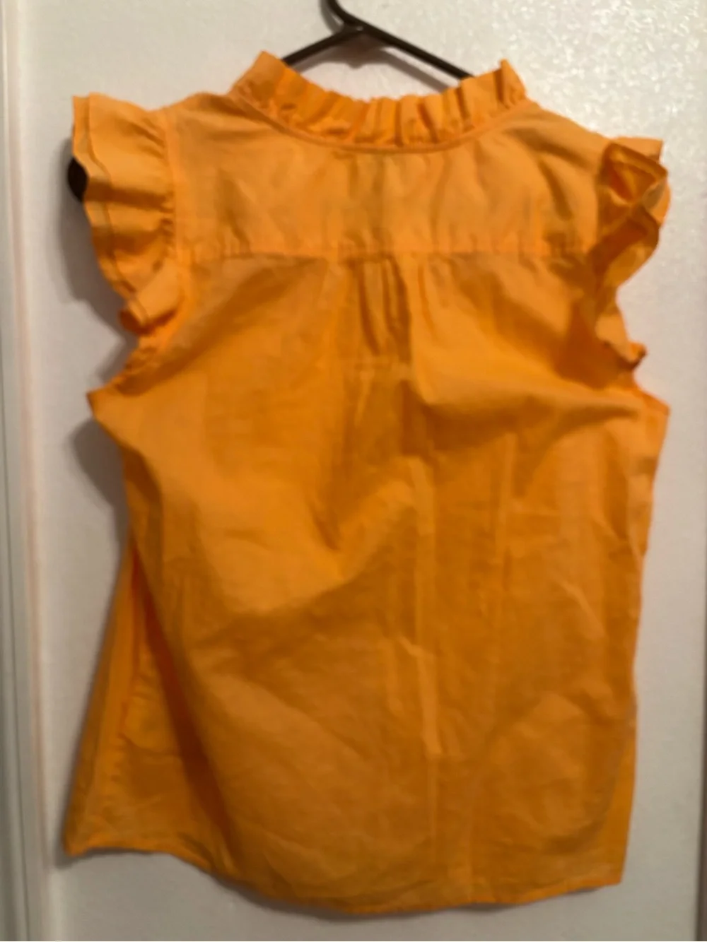 J.crew Women's Orange Ruffle Sleeve top XS